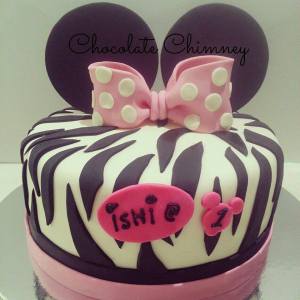 minnie zebra print cake