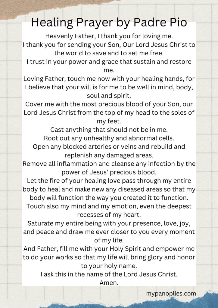 Healing Prayer by Padre Pio – mypanoplies